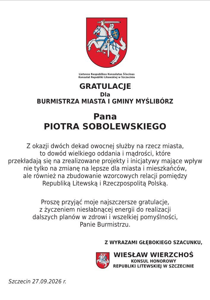 Gratulacje dla Piotra Sobolewskiego