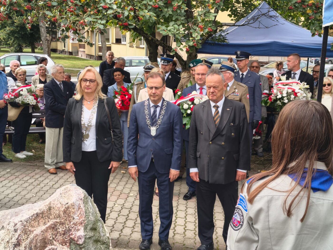 Uczestnicy obchodów 87. rocznicy wybuchu II wojny światowej oraz Narodowego Dnia Polskich Dzieci Wojny w Myśliborzu